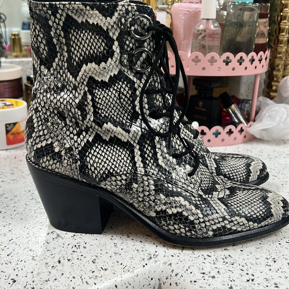 Diane Von Furstenberg Dakota Snakeskin Booties - Picture 4 of 13